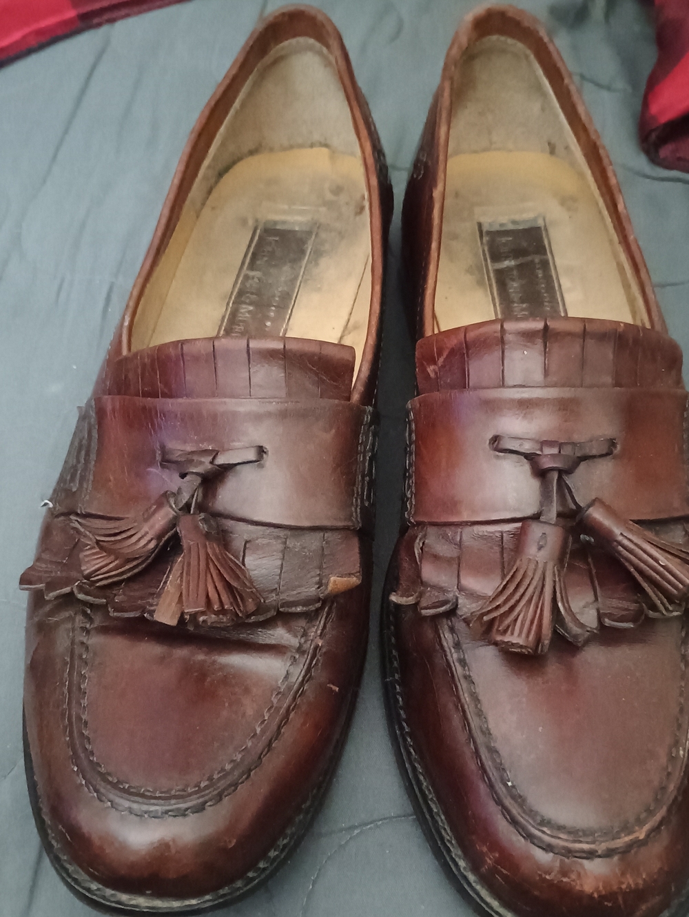 Johnston & Murphy Brown Leather Tassel Kiltie Loafers (78)